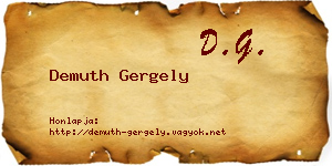 Demuth Gergely névjegykártya